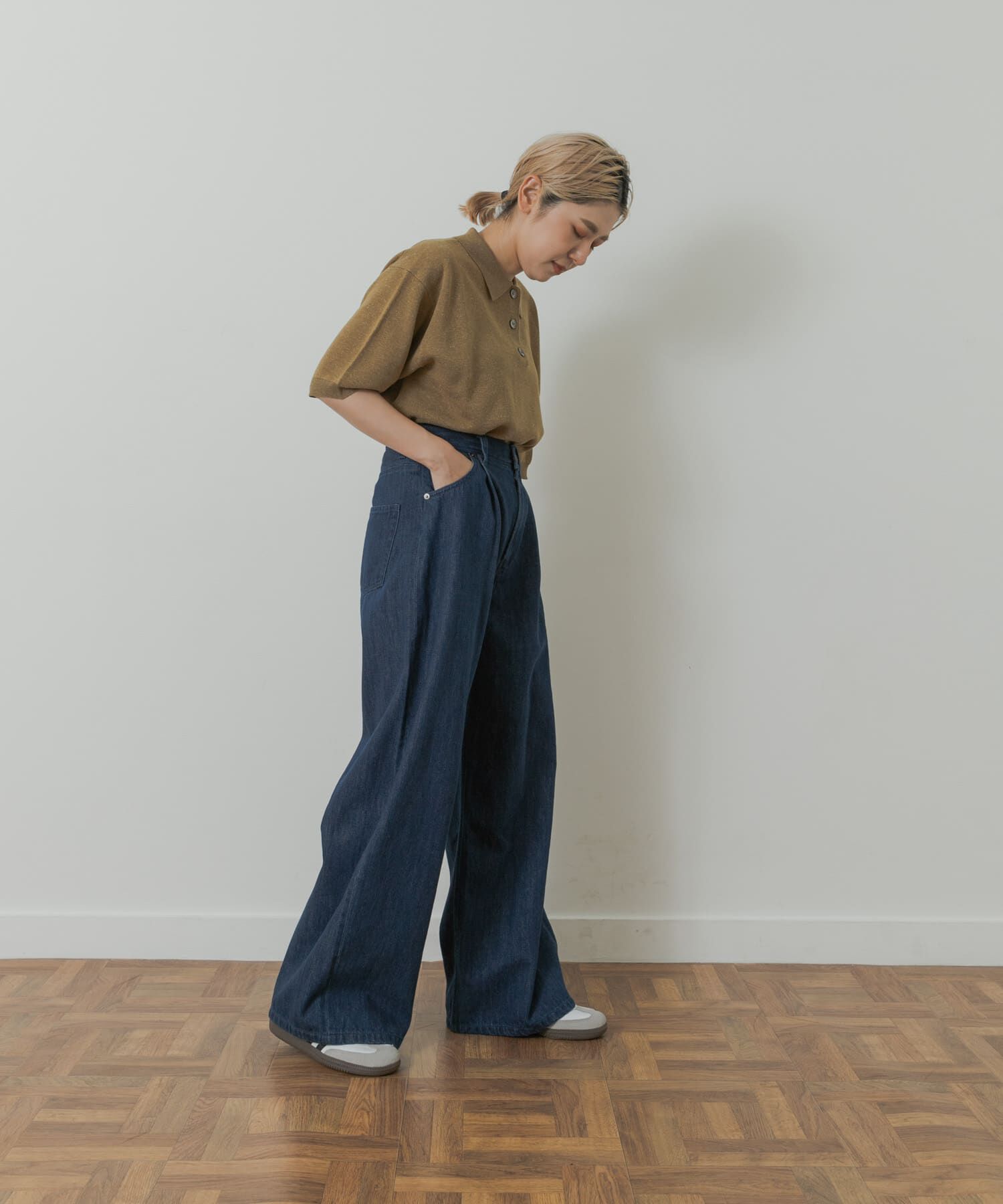 URBAN RESEARCH DOORS「Denim Tuck Wide Pants」|デニム|