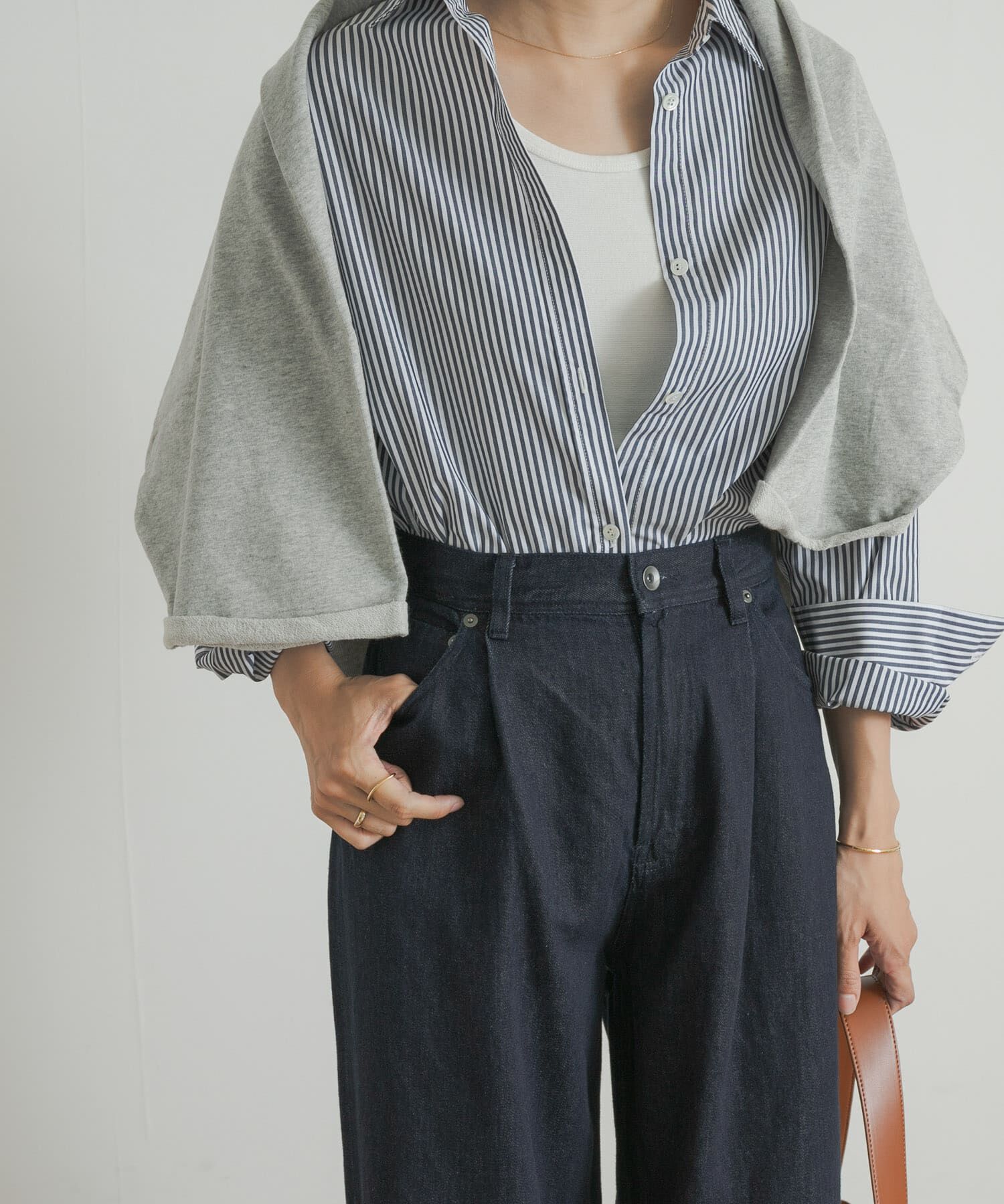 URBAN RESEARCH DOORS「Denim Tuck Wide Pants」|デニム|