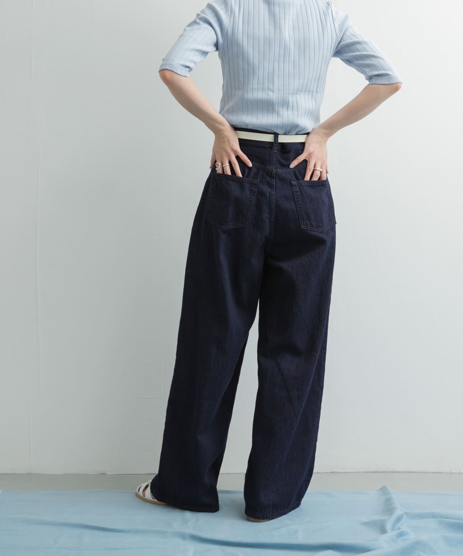 URBAN RESEARCH DOORS「Denim Tuck Wide Pants」|デニム|