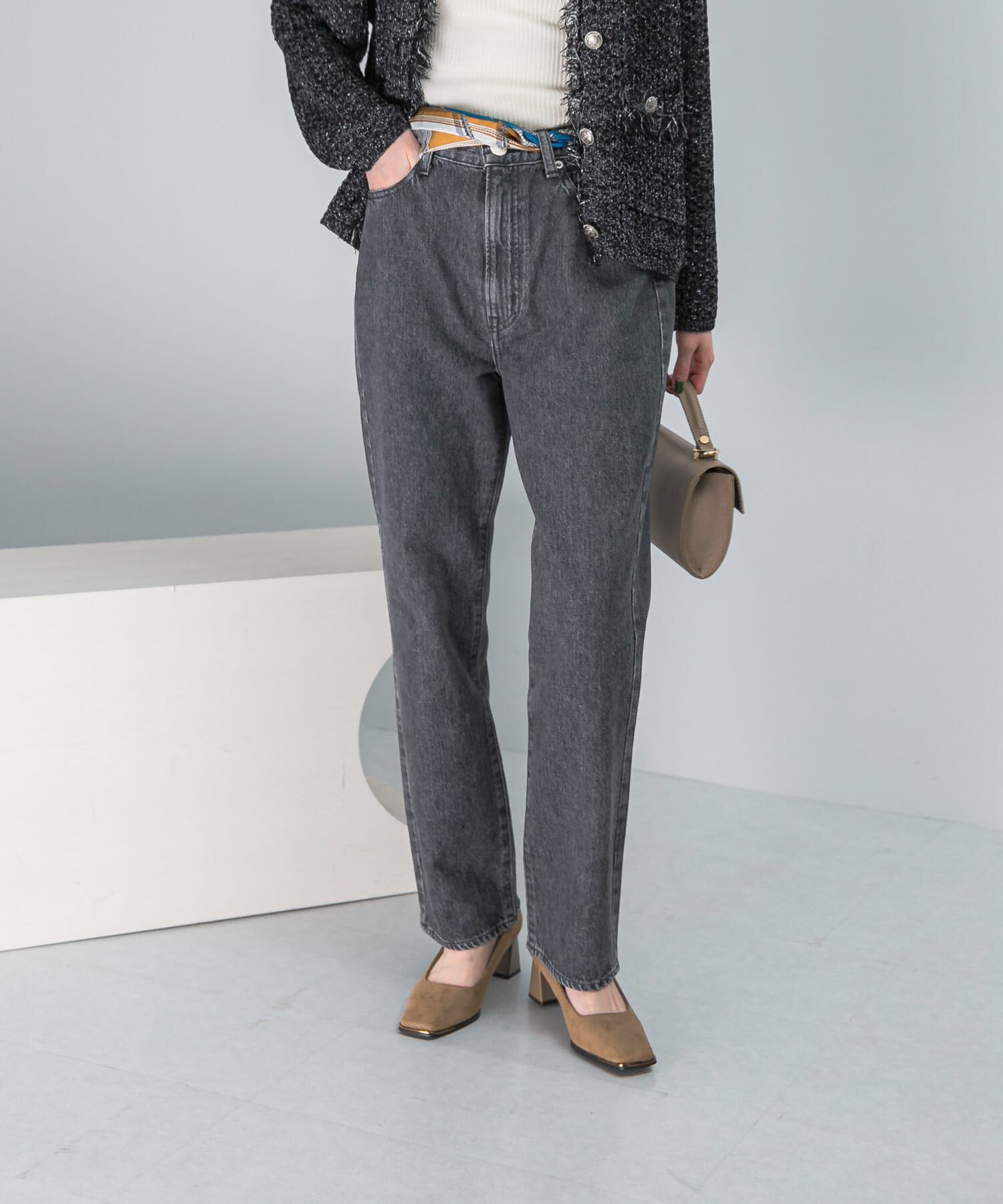 URBAN RESEARCH ROSSO「NEEDBY heritage　LEAH PANTS」|デニム|ダークグレー