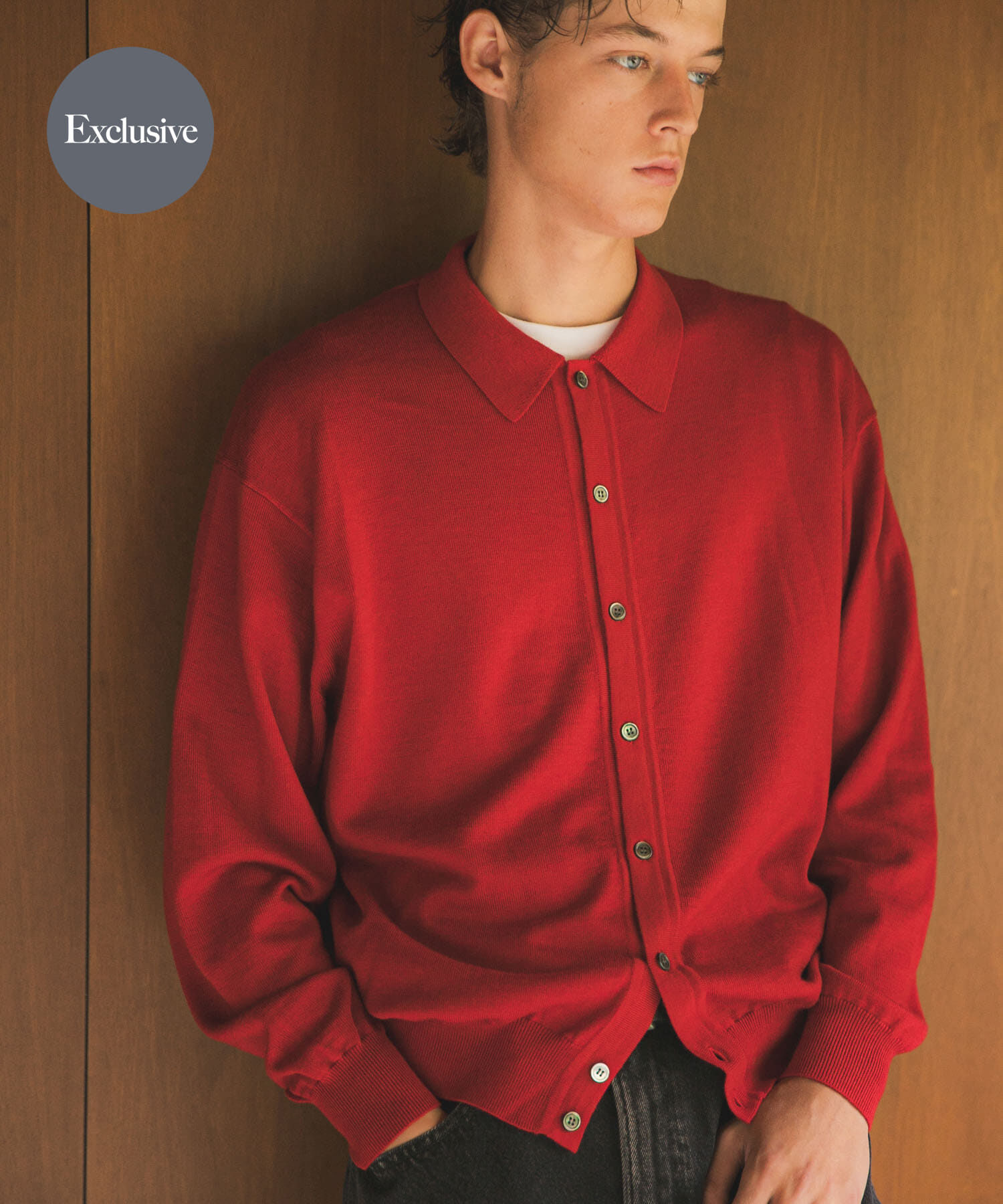 URBAN RESEARCH「『別注』crepuscule&times;URBAN RESEARCH　H-G Knit Shirts」|ニット・セーター|ブラウン系その他