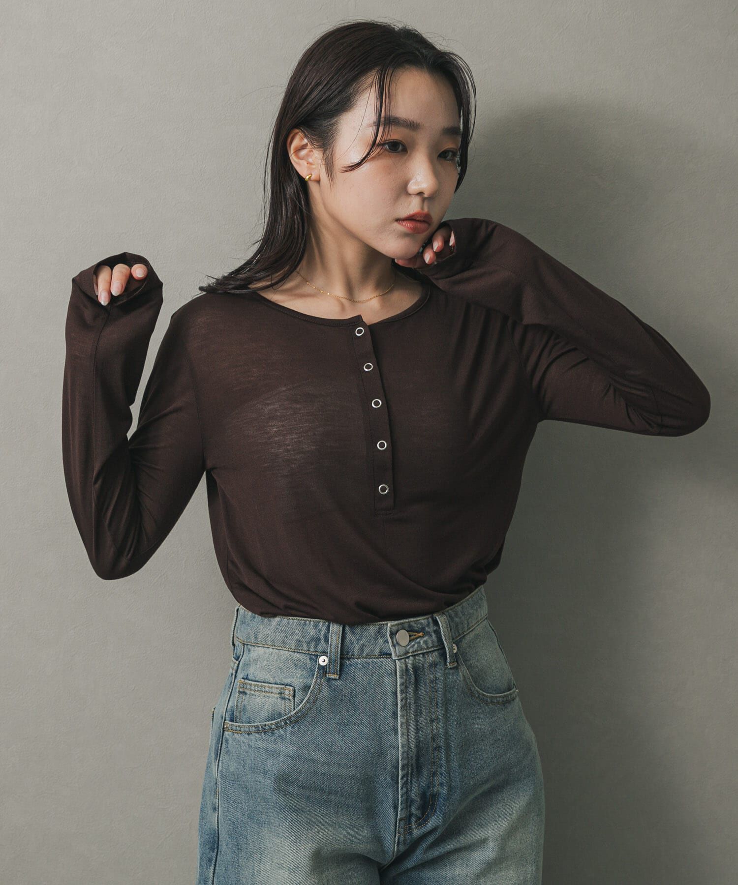 SENSE OF PLACE by URBAN RESEARCH「ヘンリーネックプレーンカットトップ」|Tシャツ・カットソー|