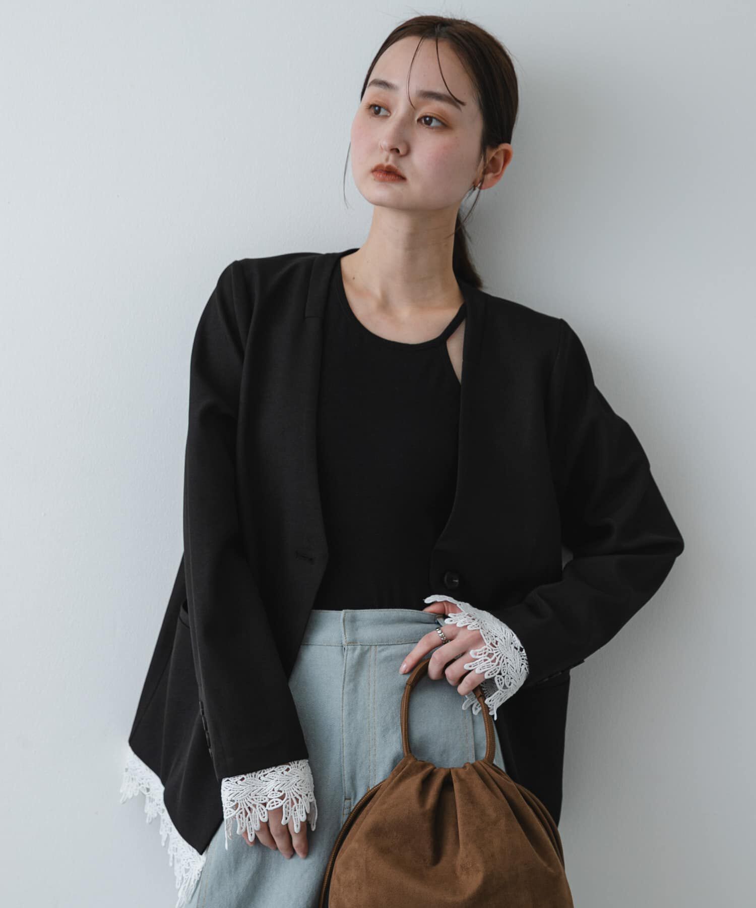 SENSE OF PLACE by URBAN RESEARCH「レースレイヤードノーカラージャケット」|ノーカラージャケット|