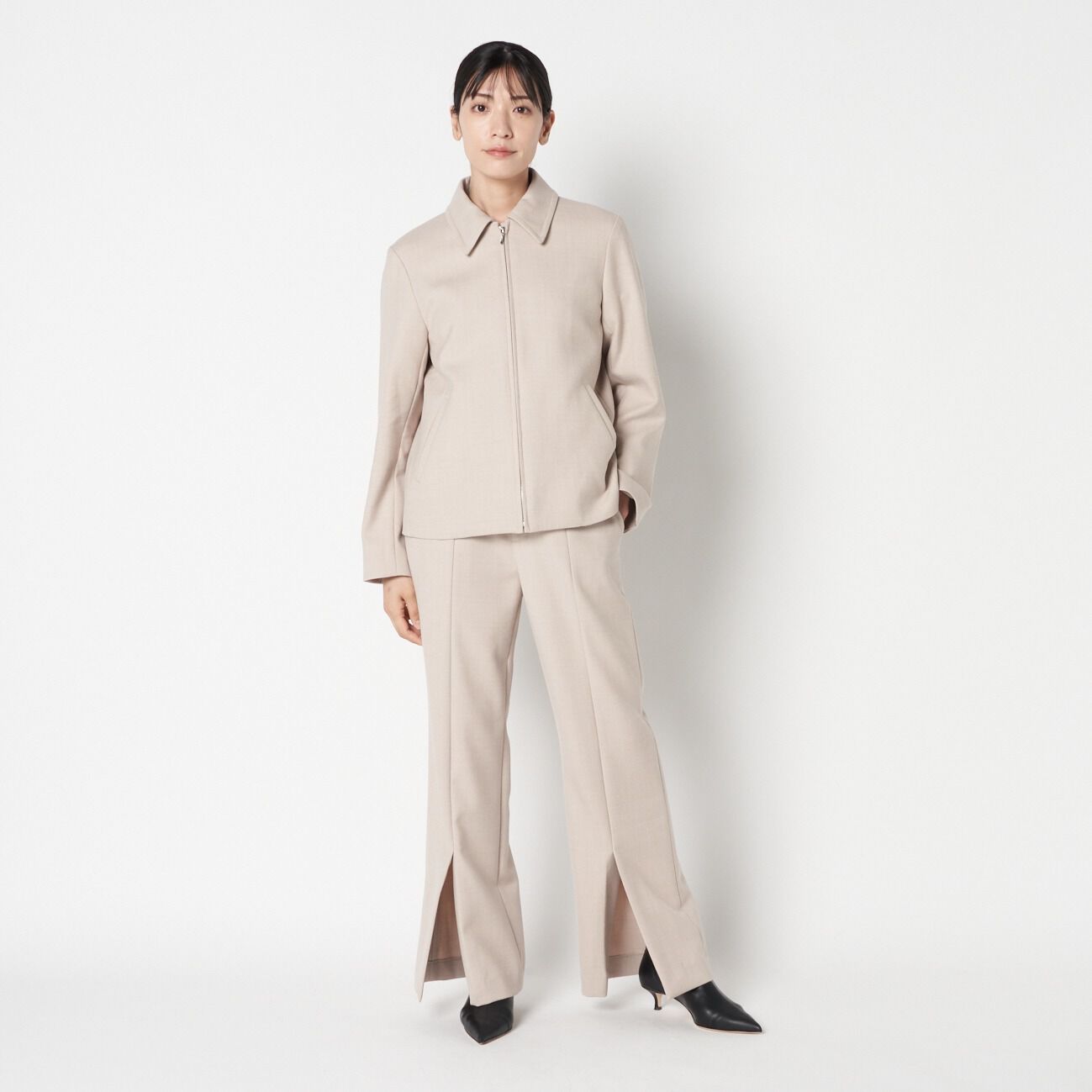 HELIOPOLE「HELIOPOLE WOOL FLARE PANTS」|チノ|