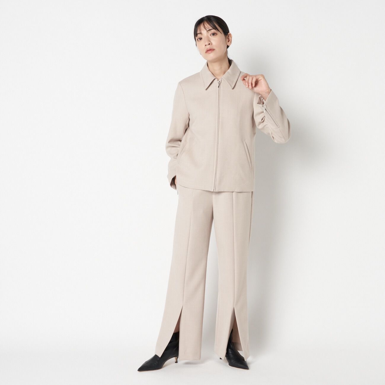 HELIOPOLE「HELIOPOLE WOOL FLARE PANTS」|チノ|