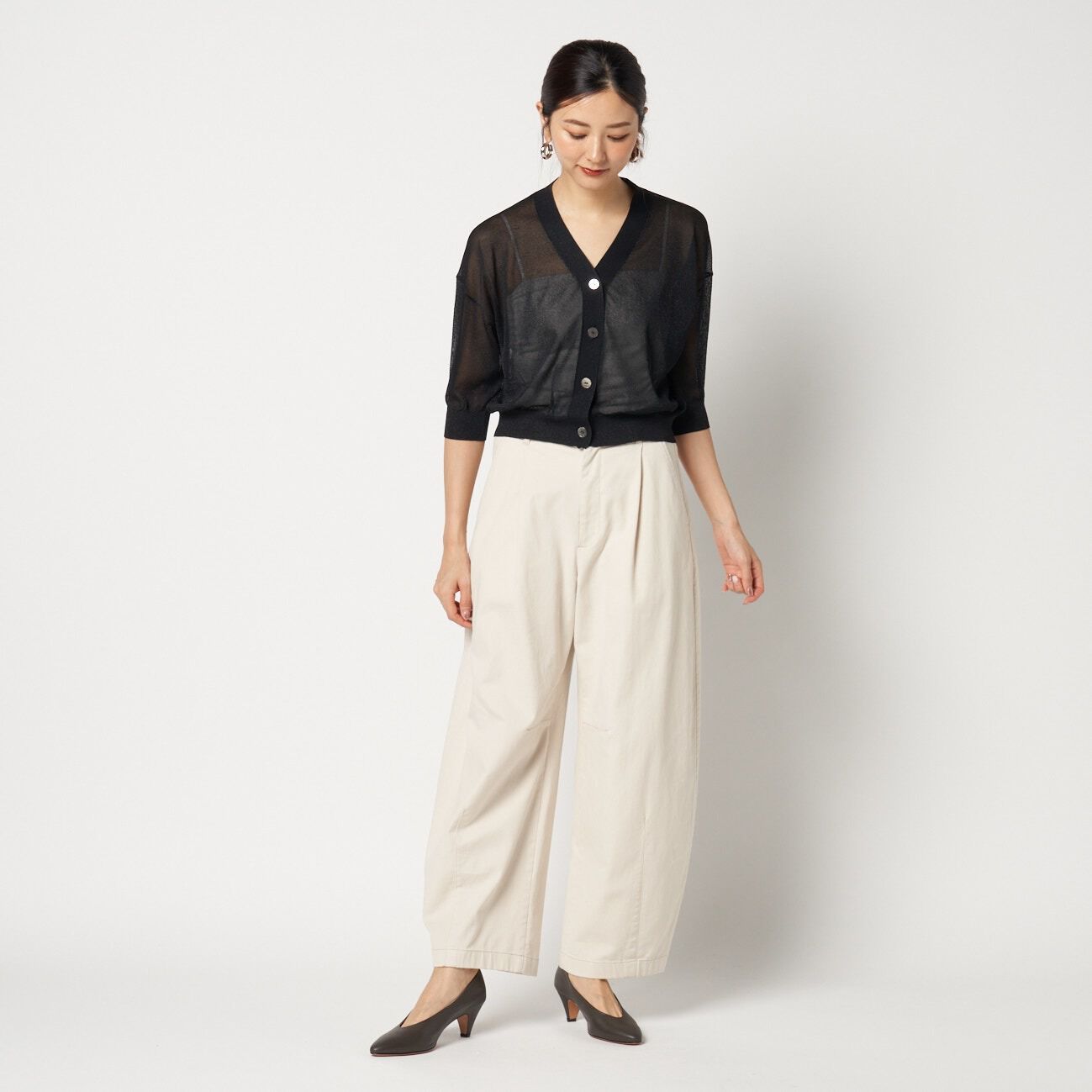  「three dots HALF SLEEVE CARDIGAN」|ニット・セーター|