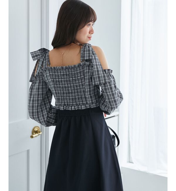  「2way肩リボンドッキングワンピ」|ワンピース|