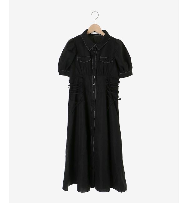  「サイドレースアップシャツワンピース」|ワンピース|