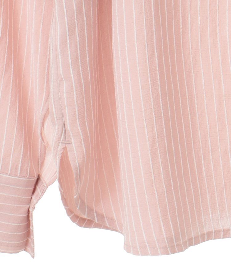 earth music&ecology「SET2点起毛ストライプシャツ+バルーンビスチェ」|シャツ・ブラウス|