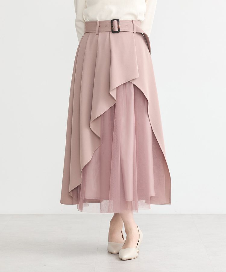 earth music&ecology「チュールドッキングイレヘムスカート」|フレア|