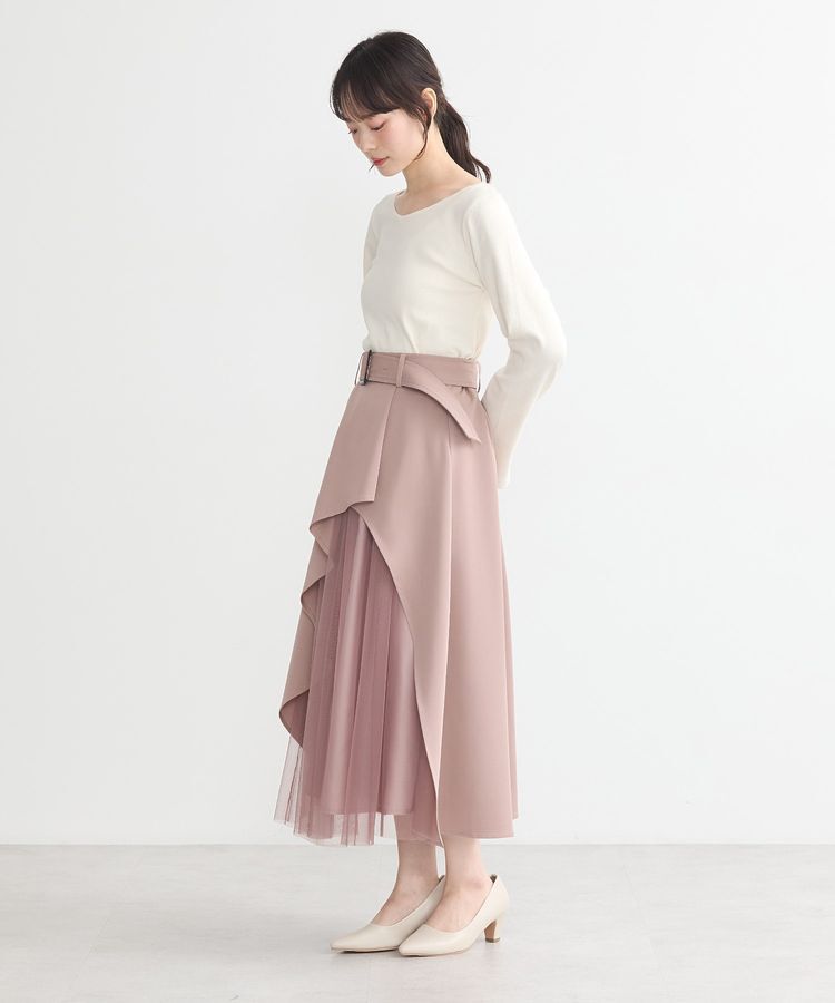 earth music&ecology「チュールドッキングイレヘムスカート」|フレア|