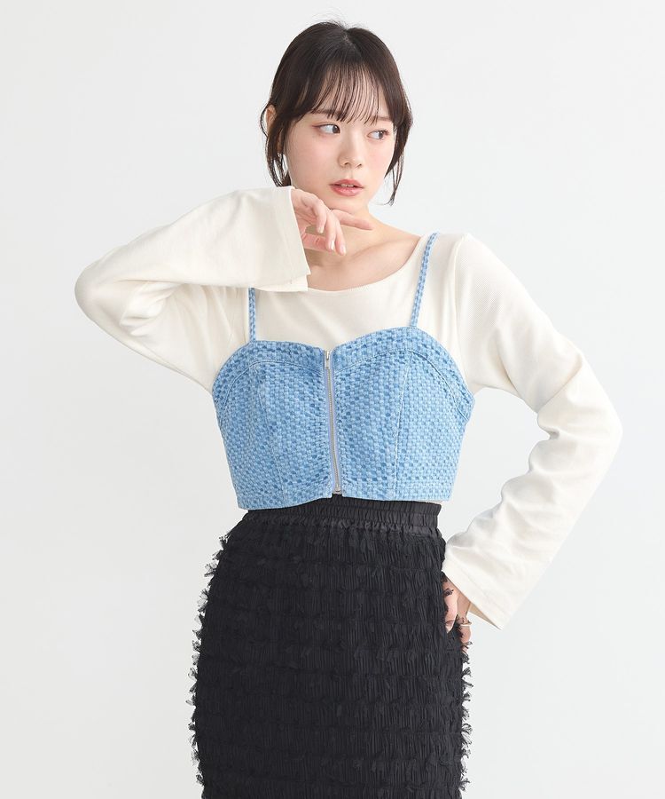 earth music&ecology「フロントジップビスチェ」|ベスト・ジレ|