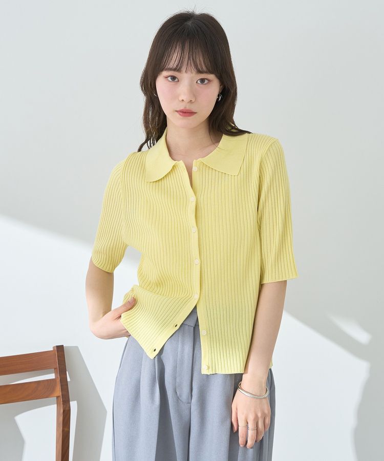 earth music&ecology「リブニットカーディガン」|カーディガン|