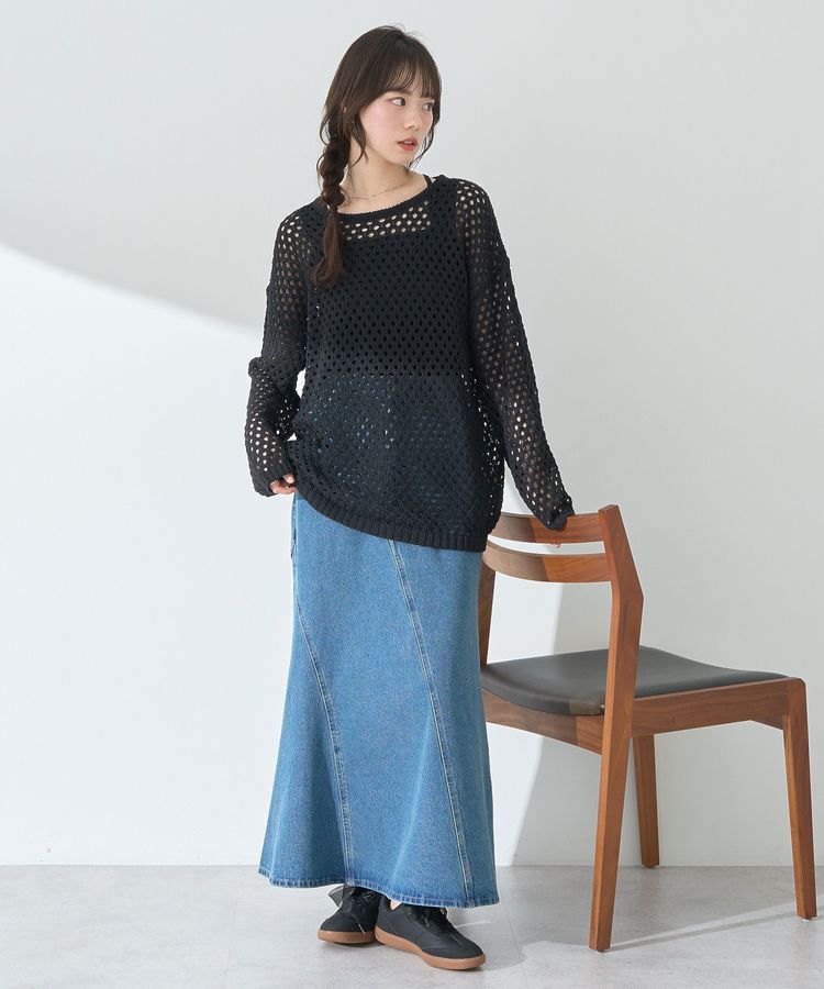 earth music&ecology「カラーメッシュプルオーバー」|チュニック|