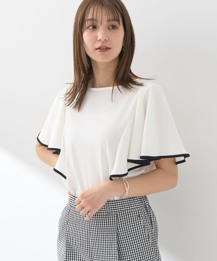 earth music&ecology「パイピングフレアスリーブカットソー」|Tシャツ・カットソー|Ivory