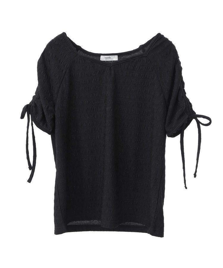 earth music&ecology「ハートネックドロストスリーブプルオーバー」|Tシャツ・カットソー|Black