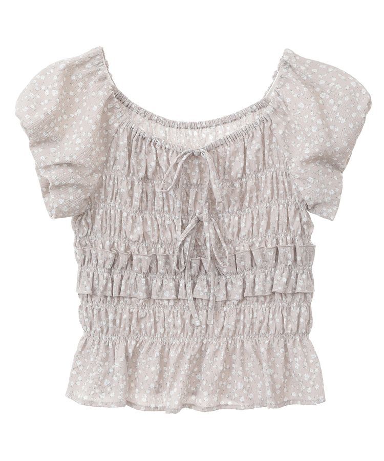 earth music&ecology「フレンチバルーンフリルブラウス」|シャツ・ブラウス|