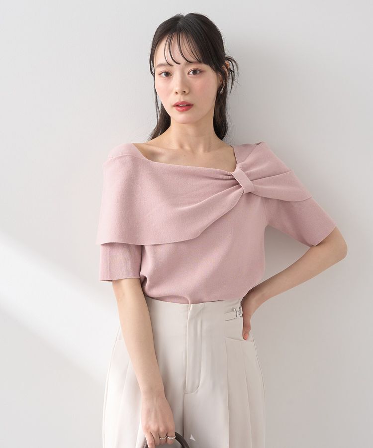 earth music&ecology「リボン半袖ニットプルオーバー」|ニット・セーター|