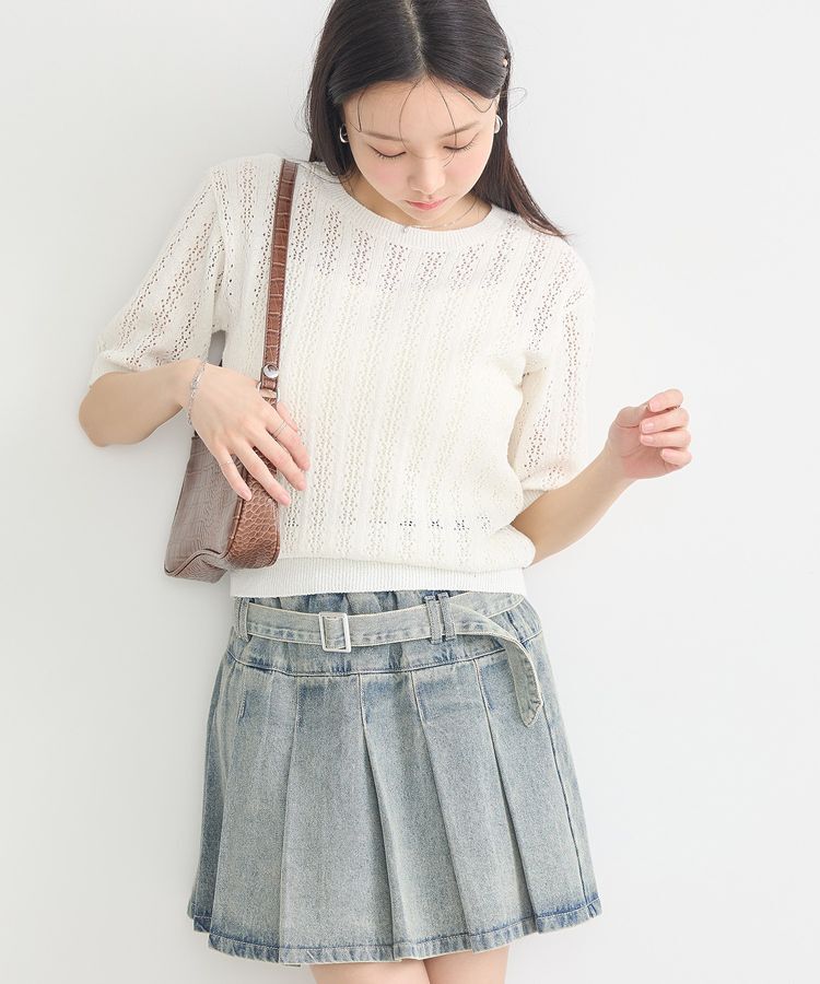 earth music&ecology「透かしニットプルオーバー」|ニット・セーター|