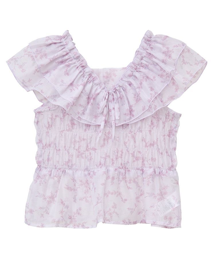 earth music&ecology「ダブルフリルノースリブラウス」|シャツ・ブラウス|