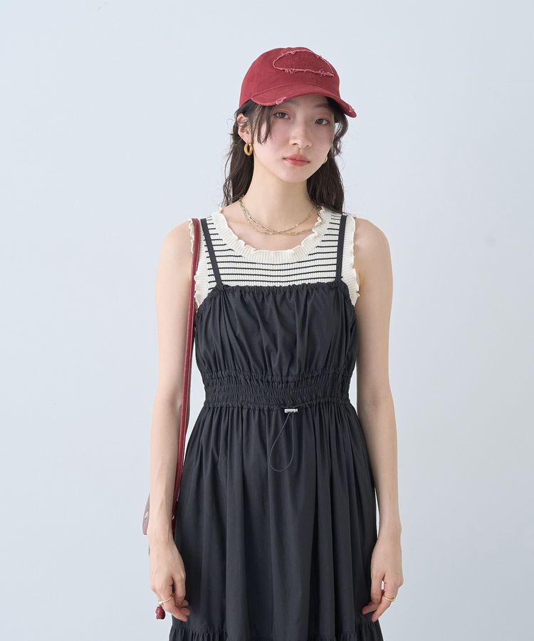 earth music&ecology「ドロストシャーリングキャミワンピース」|ワンピース|