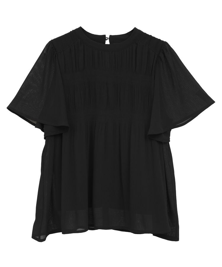 earth music&ecology「マジョリカプリーツ半袖ブラウス」|シャツ・ブラウス|