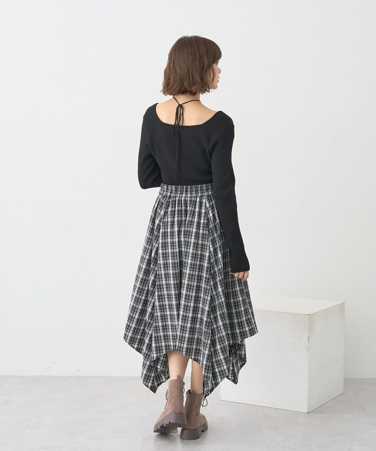earth music&ecology「イレヘムチェックシャツスカート」|フレア|