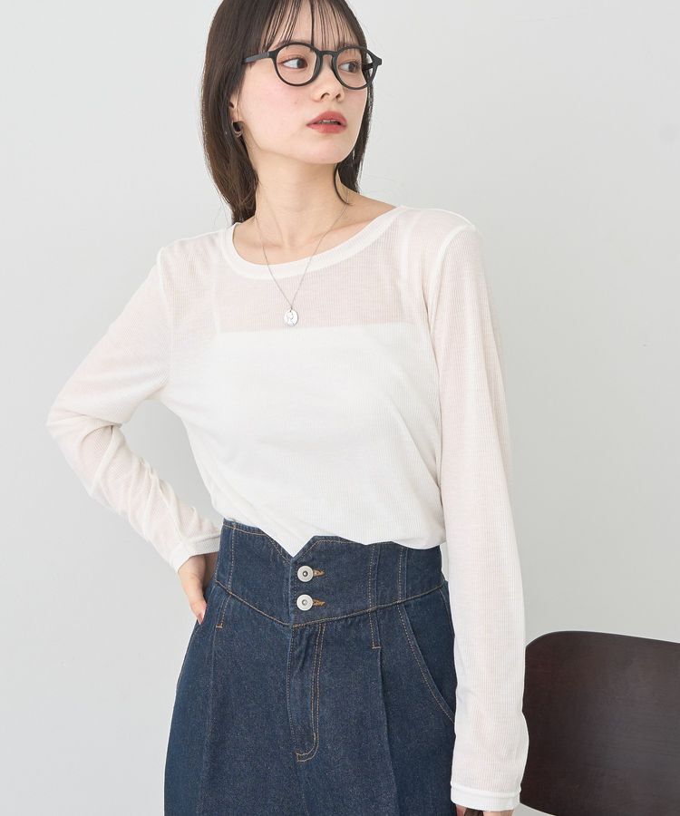 earth music&ecology「クルーネックシアーテレコプルオーバー」|Tシャツ・カットソー|Off White