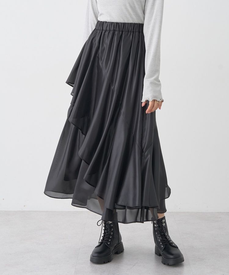 earth music&ecology「シャイニーラッフルスカート」|フレア|