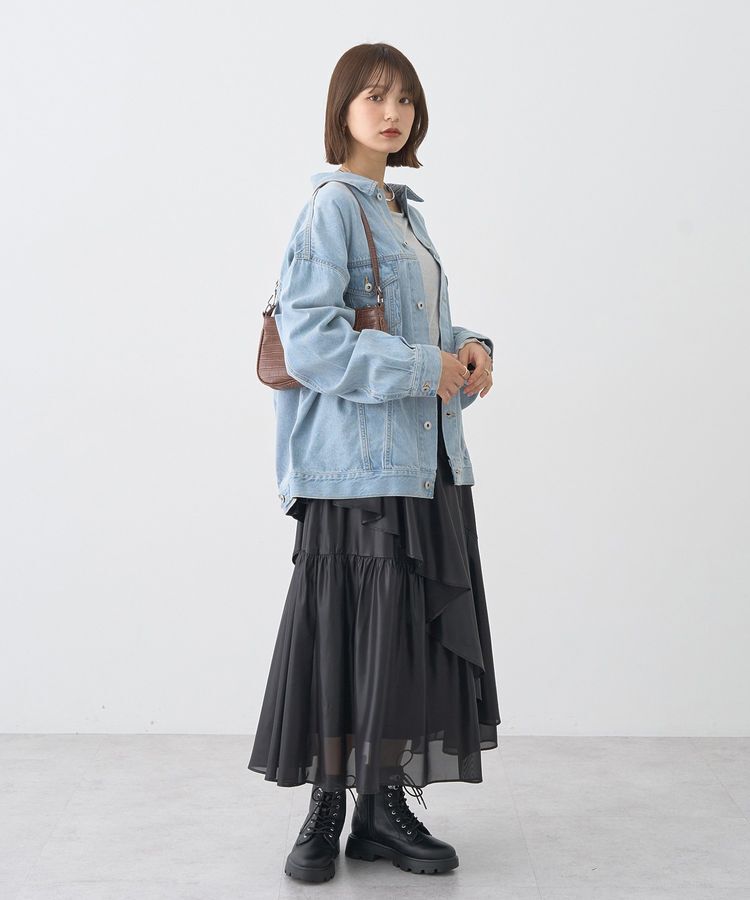 earth music&ecology「シャイニーラッフルスカート」|フレア|