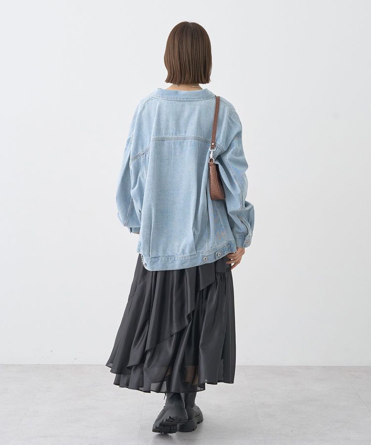 earth music&ecology「シャイニーラッフルスカート」|フレア|