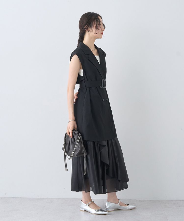 earth music&ecology「シャイニーラッフルスカート」|フレア|