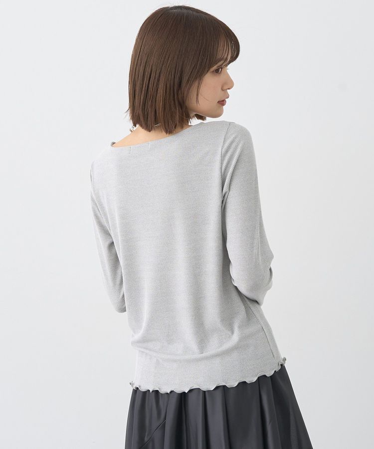 earth music&ecology「ラメテレコボートネックプルオーバー」|Tシャツ・カットソー|