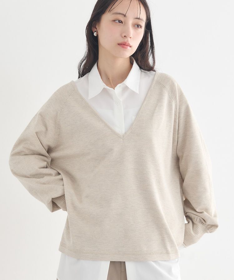 earth music&ecology「ディープVネックプルオーバー」|ニット・セーター|