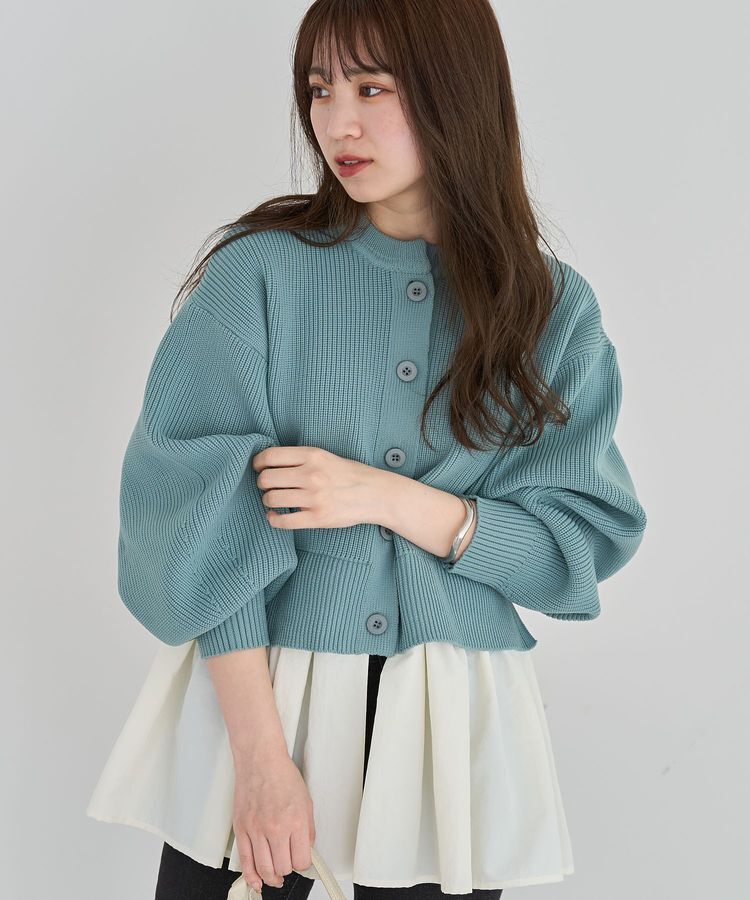 Green Parks「・ELENCARE DUE スソレイヤーニットカーディガン」|カーディガン|Green