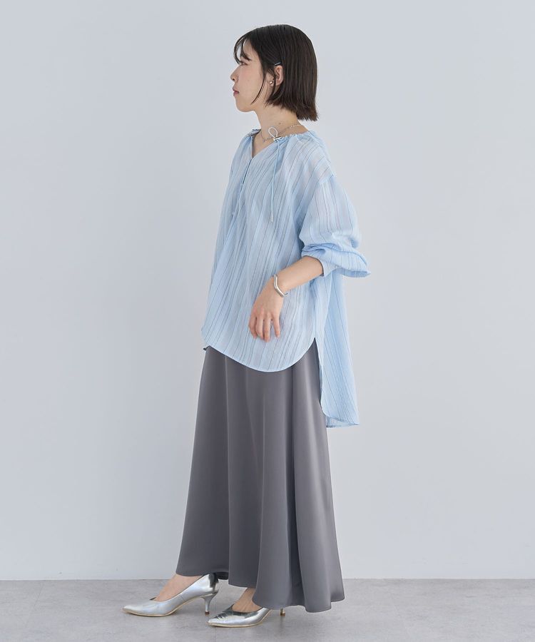 Green Parks「ドロストネックシアーストライプチュニック」|シャツ・ブラウス|