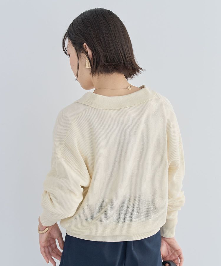 Green Parks「衿つきメッシュニットプルオーバー」|ニット・セーター|