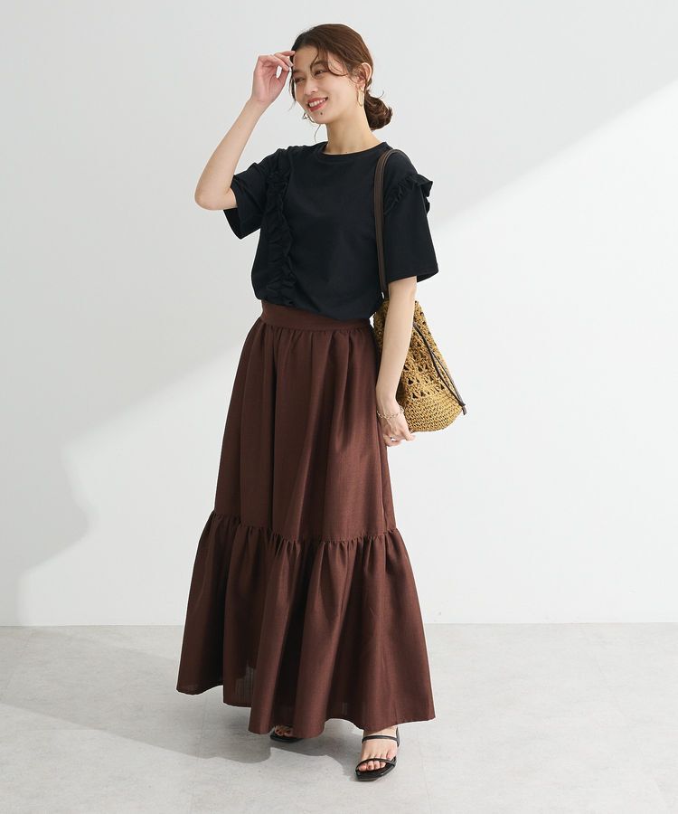 Green Parks「・Petit Fleur アシンメトリーフリルTEE」|Tシャツ・カットソー|