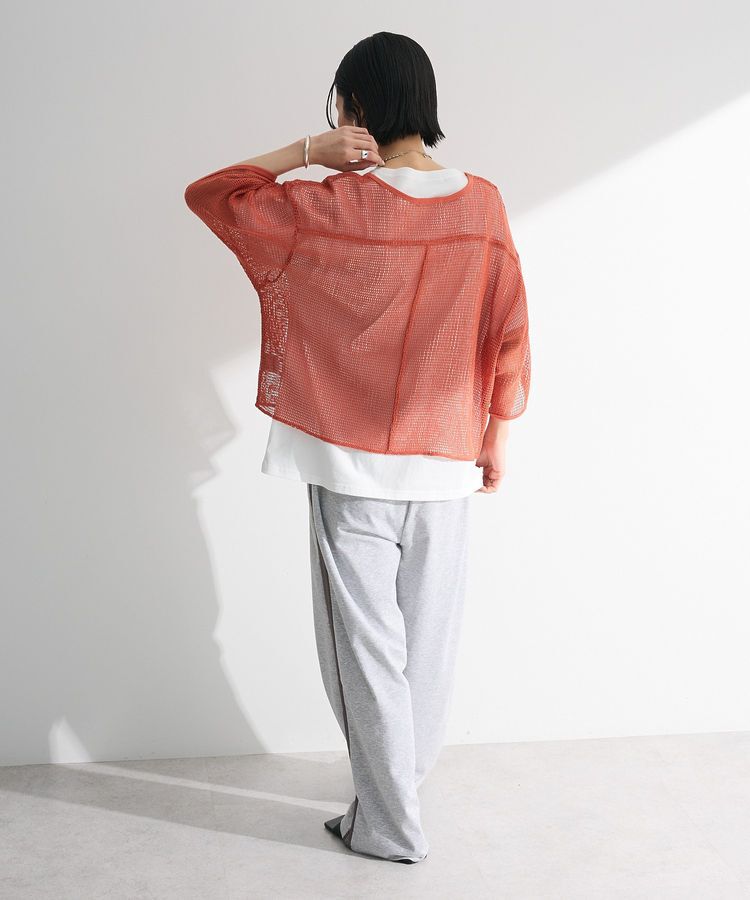 armonia「七分袖コットンメッシュラグラントップス」|Tシャツ・カットソー|
