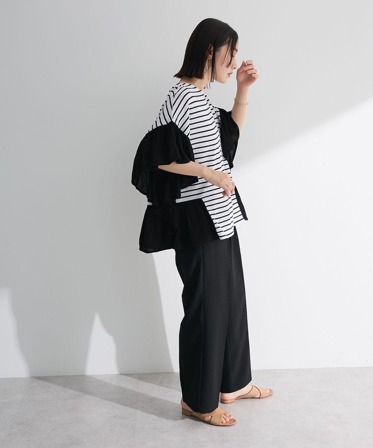 Green Parks「袖フレアドッキングカットプルオーバー」|Tシャツ・カットソー|