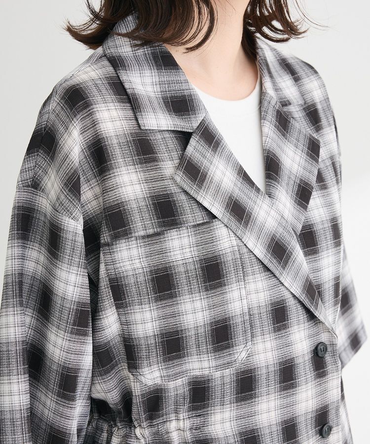armonia「チェック5分袖ジャケット」|テーラードジャケット|