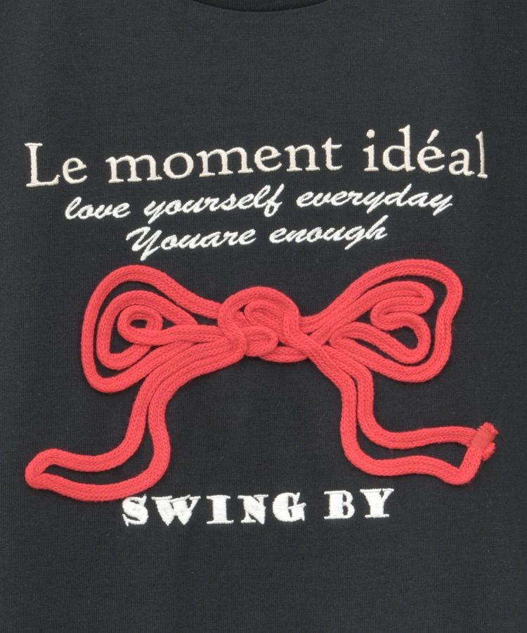 Green Parks「・swing by リボンモチーフコード刺繍TEE」|Tシャツ・カットソー|