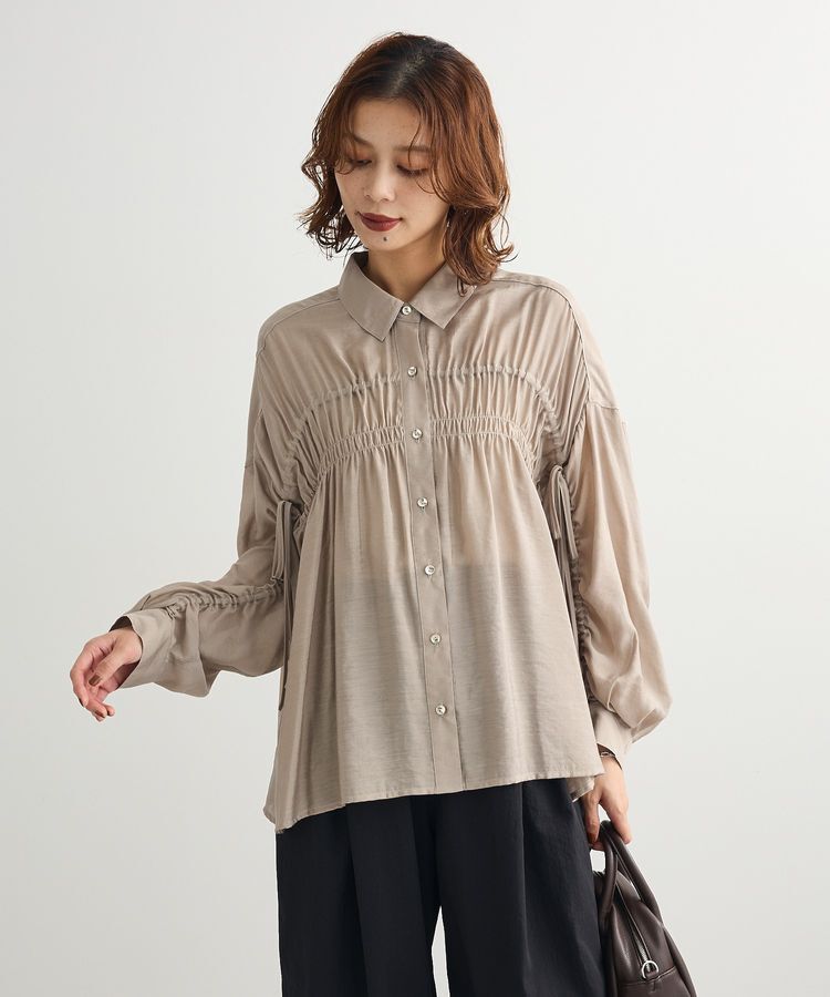 Green Parks「・ELENCARE DUE シアーシャーリングシャツ」|シャツ・ブラウス|Gray Beige