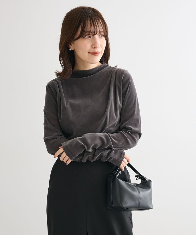 Green Parks「・ANDSEARCH シアーベロアボトルネックロンTEE」|Tシャツ・カットソー|