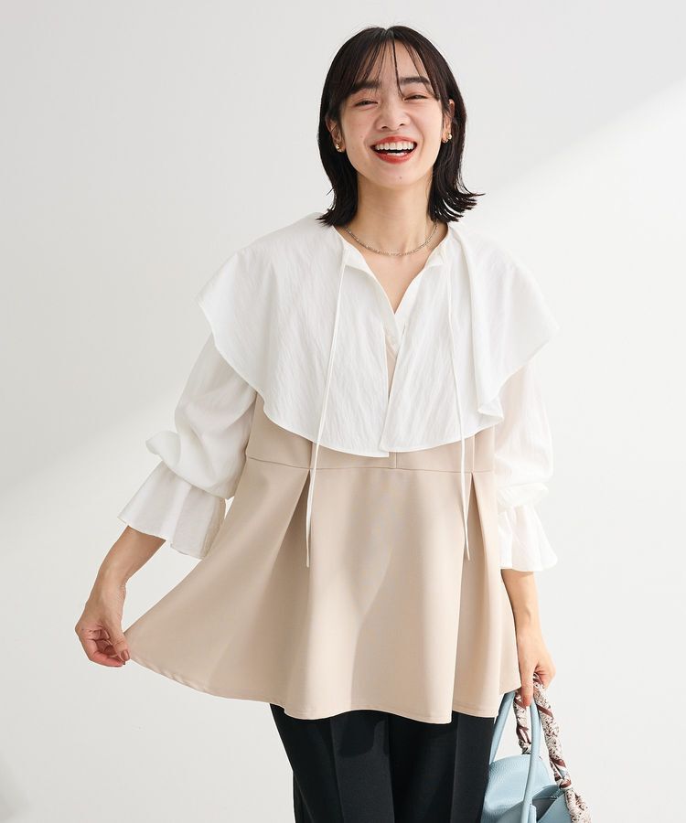 Green Parks「楽ちんリップルペプラムベスト」|ベスト・ジレ|