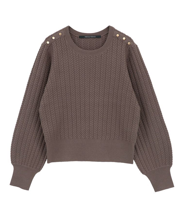 YECCA VECCA「金釦ミニケーブルニット」|ニット・セーター|
