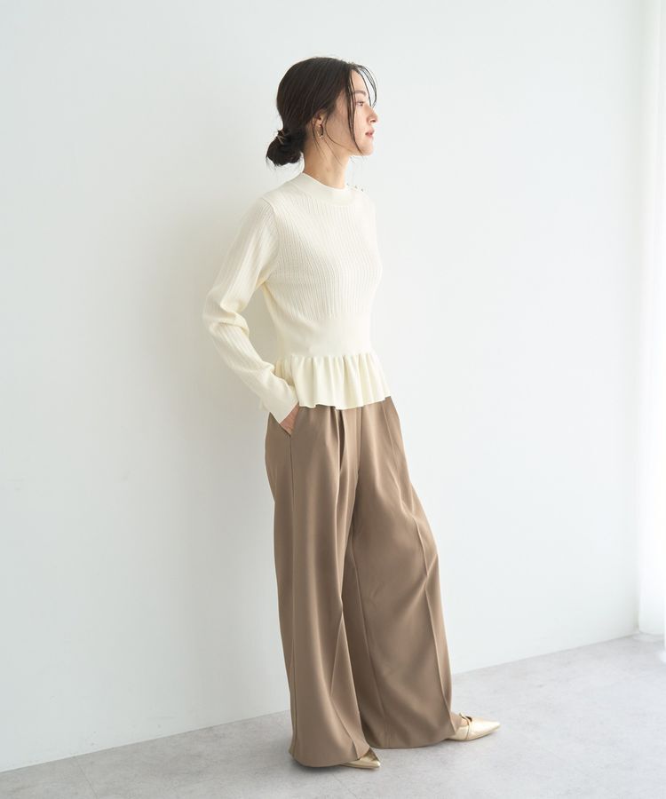 YECCA VECCA「金釦ペプラムニット」|ニット・セーター|