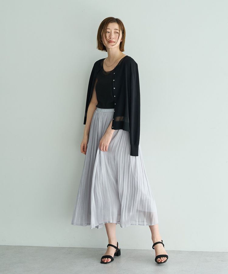 YECCA VECCA「シャイニーサテンプリーツスカート」|スカート|