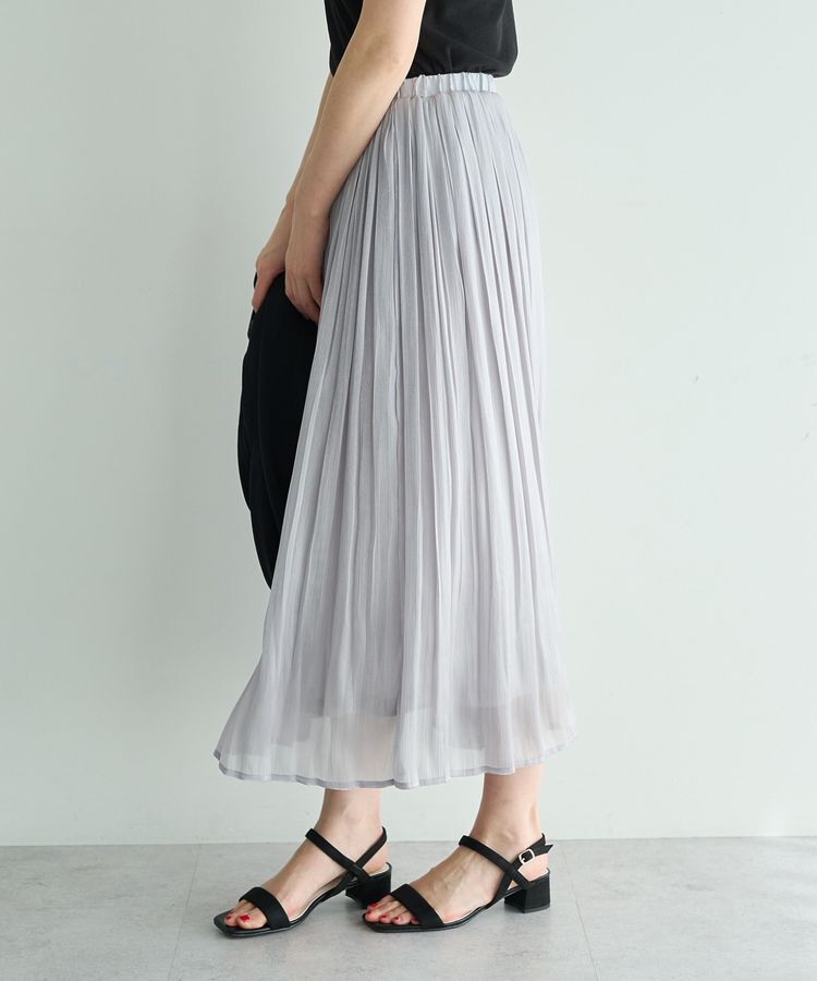 YECCA VECCA「シャイニーサテンプリーツスカート」|スカート|