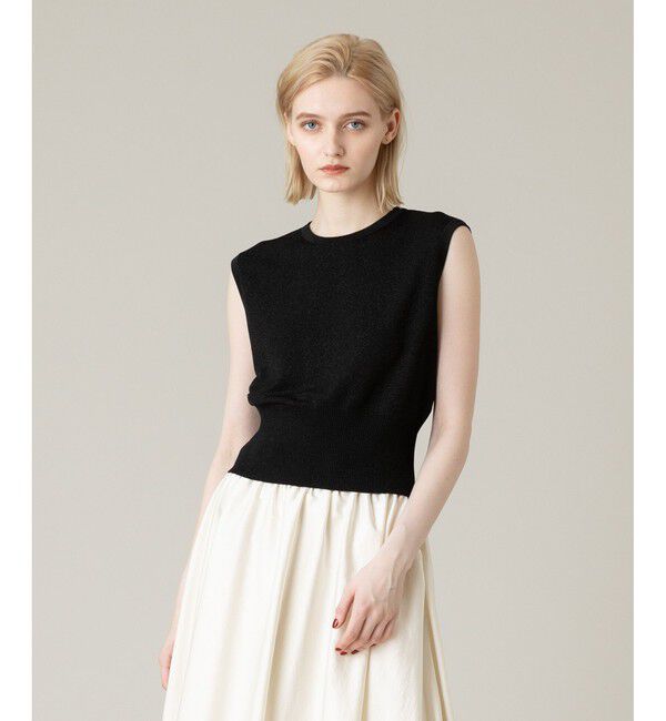 LOULOU WILLOUGHBY「【LOULOU WILLOUGHBY】リブコルセットラメプルオーバー」|その他|ブラック